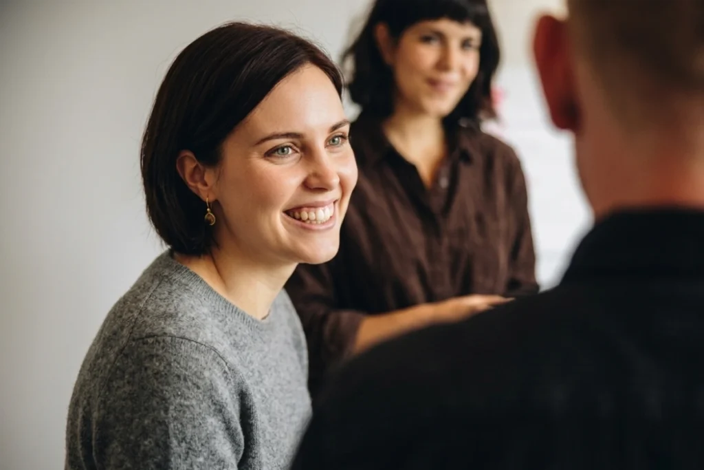 women smiling